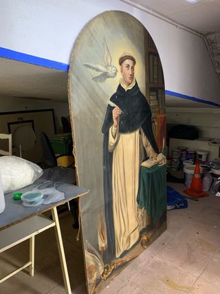 Pintura religiosa antigua lienzo grande