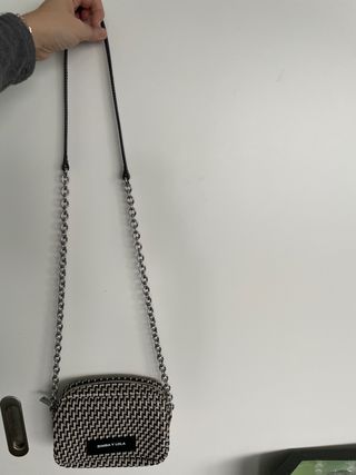 Bolso Bimba y Lola tejido blanco y negro