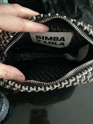 Bolso Bimba y Lola tejido blanco y negro