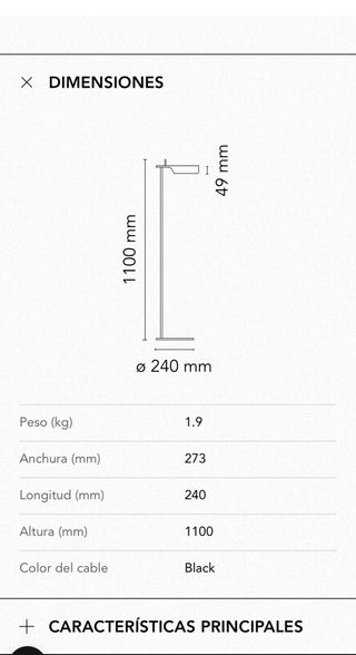 Lámpara Flos TAB G9 40W Negra