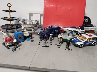 Lote Playmobil: Helicóptero, Avión, Barco