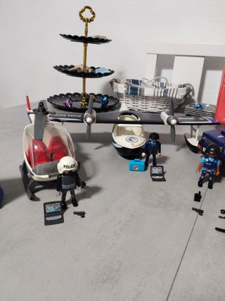 Lote Playmobil: Helicóptero, Avión, Barco
