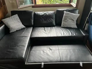 Sofá Cama Negro con almacenaje