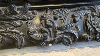 Espejo antiguo madera maciza tallada