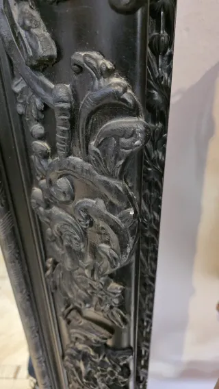 Espejo antiguo madera maciza tallada