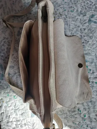 Bolso piel beige