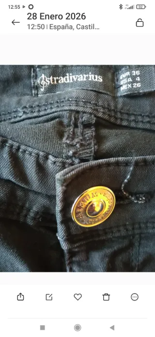 Lote 2 Vaqueros Talla 36 Negro y Granate