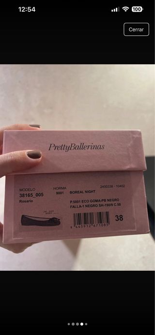 Bailarinas Pretty Ballerinas Negras Talla 38