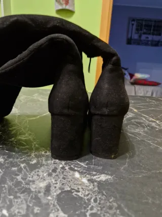 Stivali scamosciati neri tacco comodo, n 36