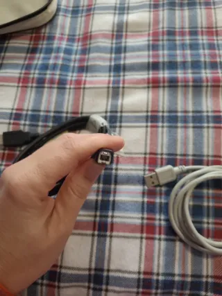 Cable USB Impresora Negro y Gris