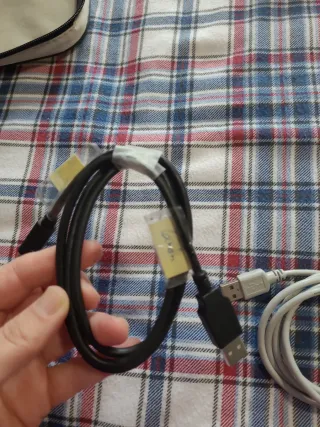 Cable USB Impresora Negro y Gris