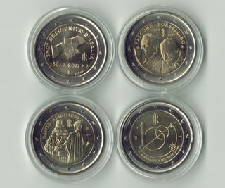 Lote 23 Monedas 2 Euros Conmemorativas Italia UNC