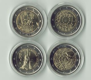 Lote 23 Monedas 2 Euros Conmemorativas Italia UNC