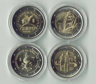 Lote 23 Monedas 2 Euros Conmemorativas Italia UNC