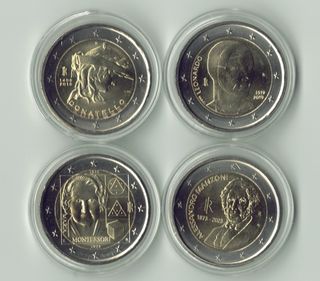 Lote 23 Monedas 2 Euros Conmemorativas Italia UNC
