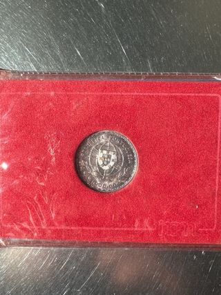 Moneda Plata Portugal 1000 Escudos Camões 1980