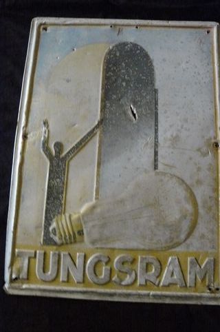 Cartel Chapa Antiguo Tungsram Bombillas