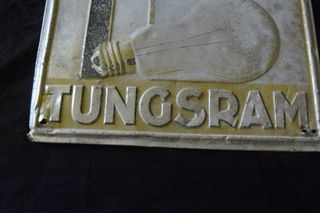 Cartel Chapa Antiguo Tungsram Bombillas