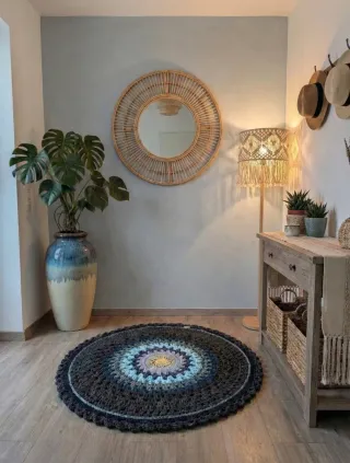 Alfombra redonda tejida 100 cm