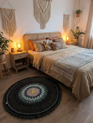 Alfombra redonda tejida 100 cm