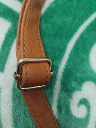 Bolso bandolera azul y marrón