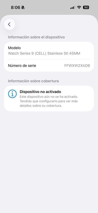 Apple Watch 9 45mm Acero nuevo a estrenar