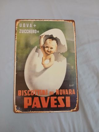 Targa pubblicitaria Pavesi Biscottini di Novara
