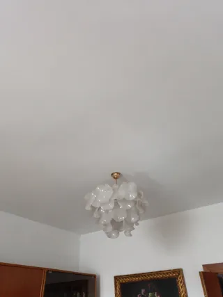 Lámpara colgante de cristal y plástico