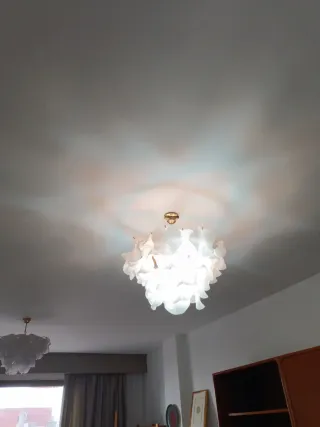 Lámpara colgante de cristal y plástico