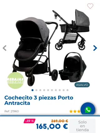 Cochecito de bebé gris y negro