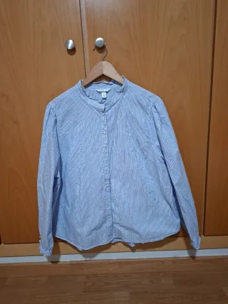 Camisa Oxford Rayas Azul y Blanco