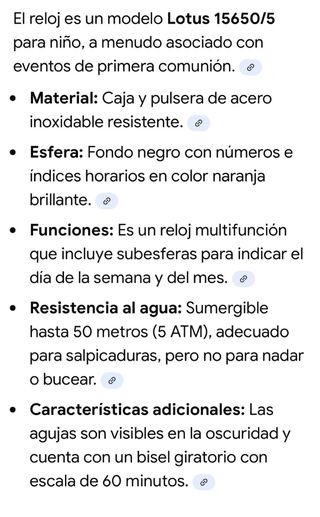 Reloj Lotus para niño