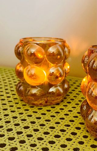 Pareja portavelas cristal