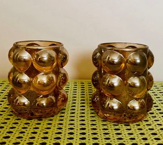 Pareja portavelas cristal