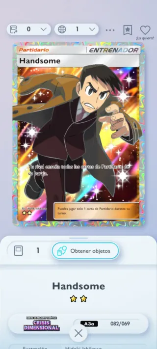 Carta Pokémon Handsome Full Art Entrenador