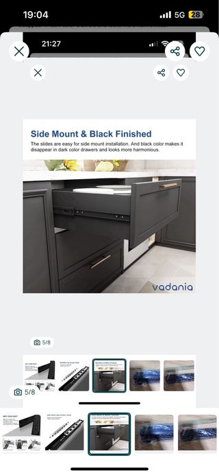 Jogo Corrediças Gaveta Preto Vadania NOVO