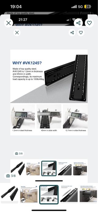 Jogo Corrediças Gaveta Preto Vadania NOVO