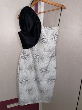 Vestido blanco y negro Bautizo Boda Comunion