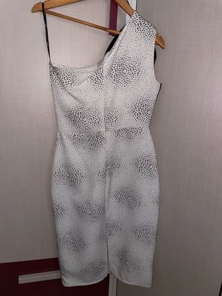 Vestido blanco y negro Bautizo Boda Comunion