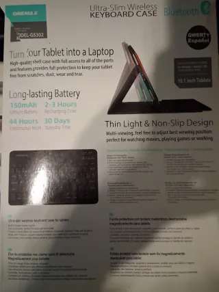 Funda ONEMAX con Teclado para Tablet