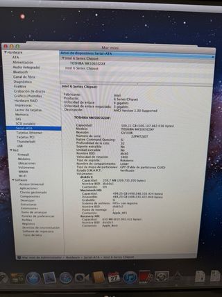 Mac Mini i5 4GB RAM 500GB HD Plata