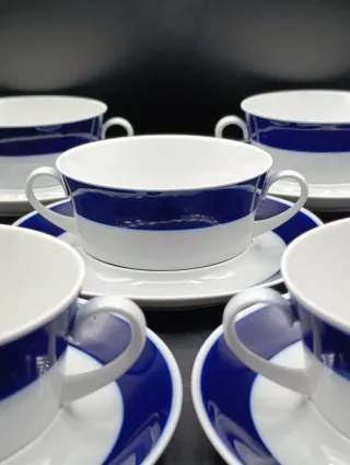 Set tazas consomé porcelana Bidasoa