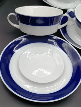 Set tazas consomé porcelana Bidasoa