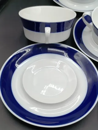 Set tazas consomé porcelana Bidasoa