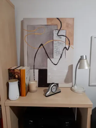 Cuadro abstracto lienzo y madera