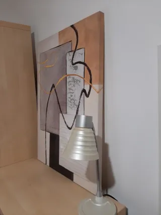 Cuadro abstracto lienzo y madera