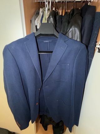 Americana Purificación García Azul Hombre