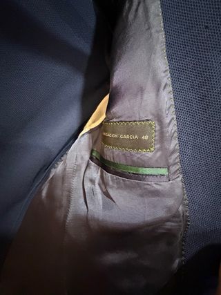 Americana Purificación García Azul Hombre