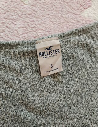 Hollister Top canalé gris jaspeado S