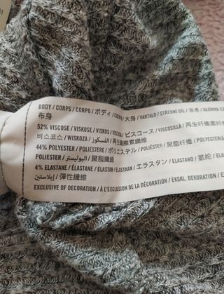 Hollister Top canalé gris jaspeado S